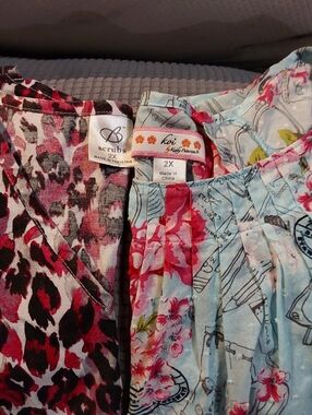 Koi/Kathy Peterson Scrub Top 2x & SB Leopard 2x.